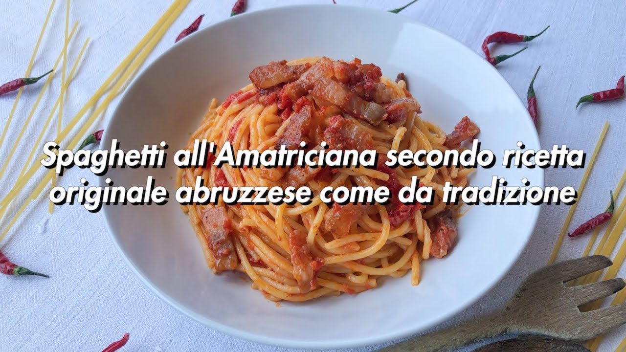 Spaghetti all'Amatriciana secondo ricetta originale abruzzese come da tradizione