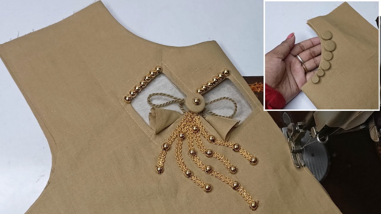 Barfi style boat neck design with लहरिया डोरी डिजाइन full information step by step