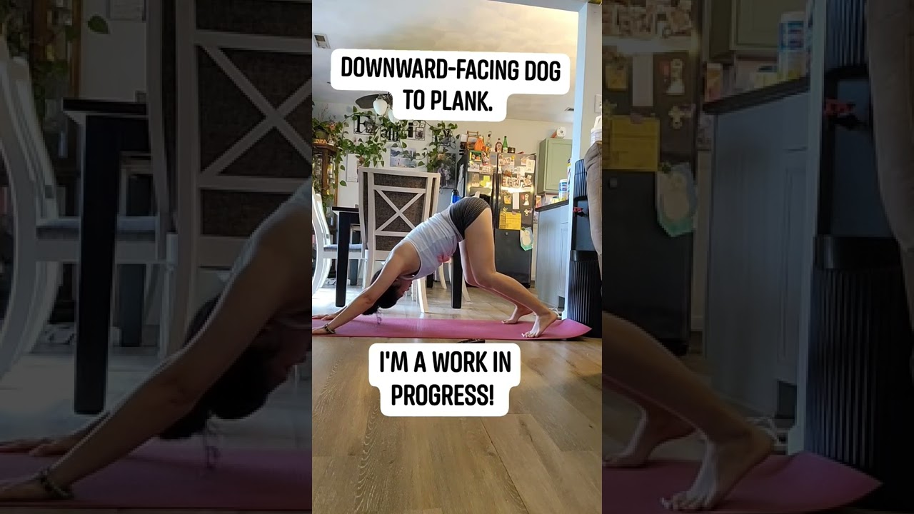 Working on my downward-facing dog. #progress #yoga #downwardfacingdog #learning #fitness