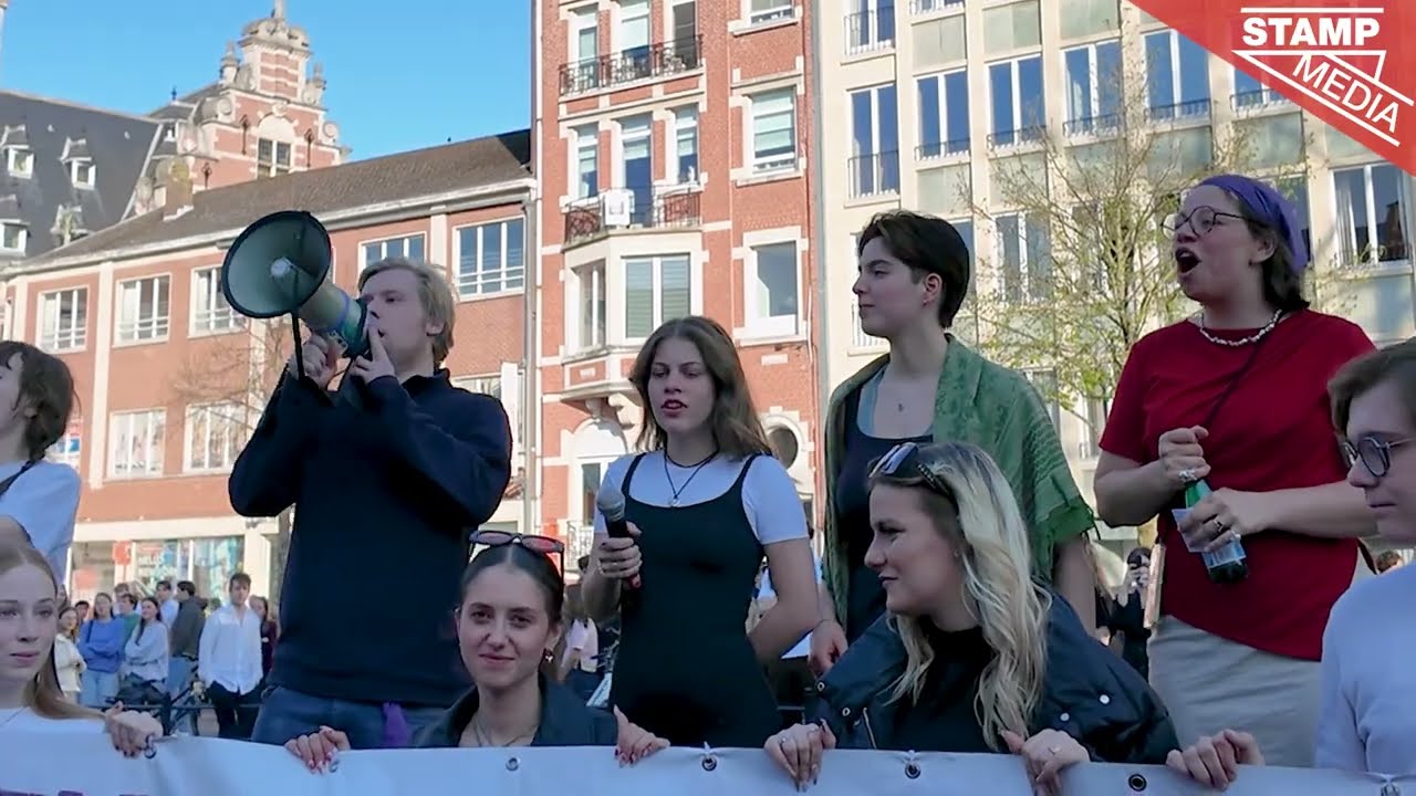 Jongeren op straat in Leuven uit protest tegen uitspraak in verkrachtingszaak