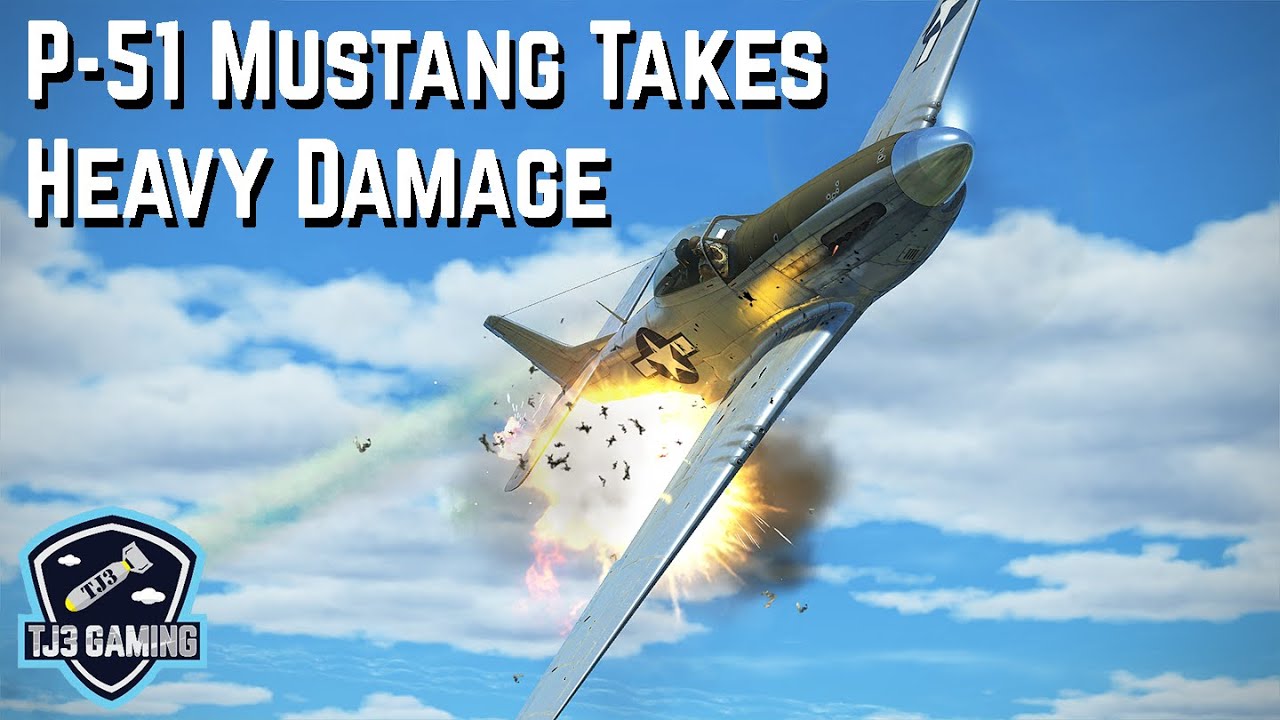 P-51 Mustang Takes Heavy Damage After Ground Attack Mission! Historical Flight Sim IL2 Sturmovik