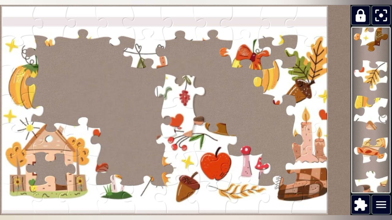Beautiful Fall illustration Pumpkin & Leaves 🍁🍂🎃🏡🍎🧩//@jigsawpuzzle45 