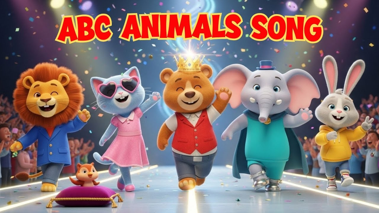 Песня про животных ABC для детей | Учим алфавит со звуками диких животных | Little Kitten Learn