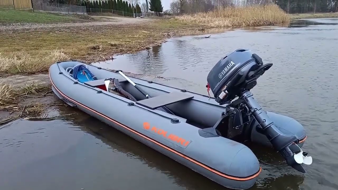 Kolibri KM 390C canoe Yamaha F6CMHS 4T 6HP 6KM break in and test