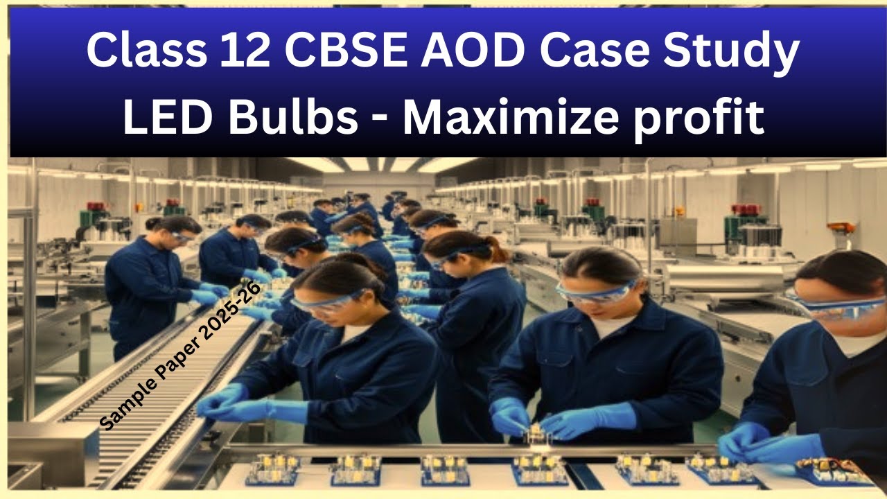 📊 CBSE Class 12 2025-26 Sample Paper | Maximize Profit from LED Bulbs | Applications of Derivatives