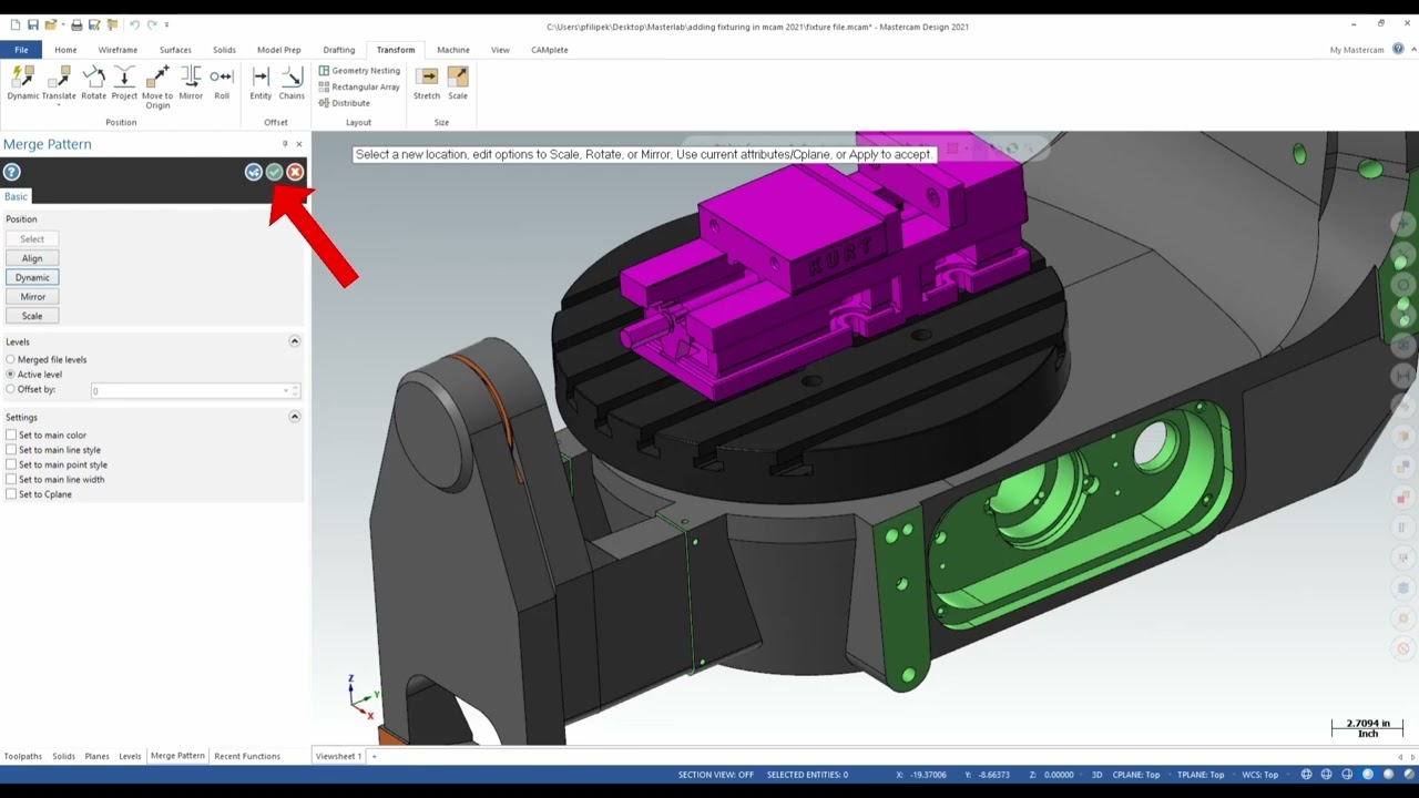 Merging Fixtures in Mastercam
