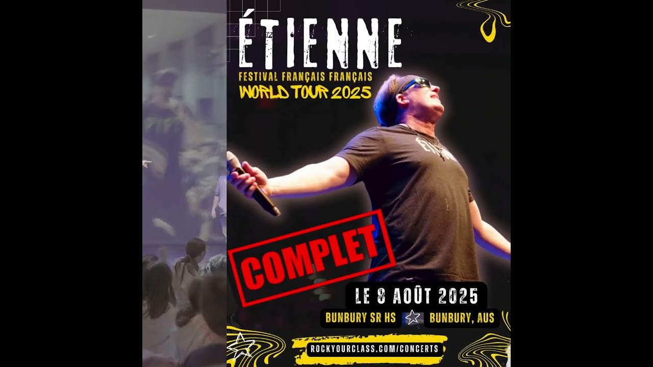 &Eacute;TIENNE is coming BACK to Bunbury, Australia! #etienne #rockyourclass #frenchteachers #french