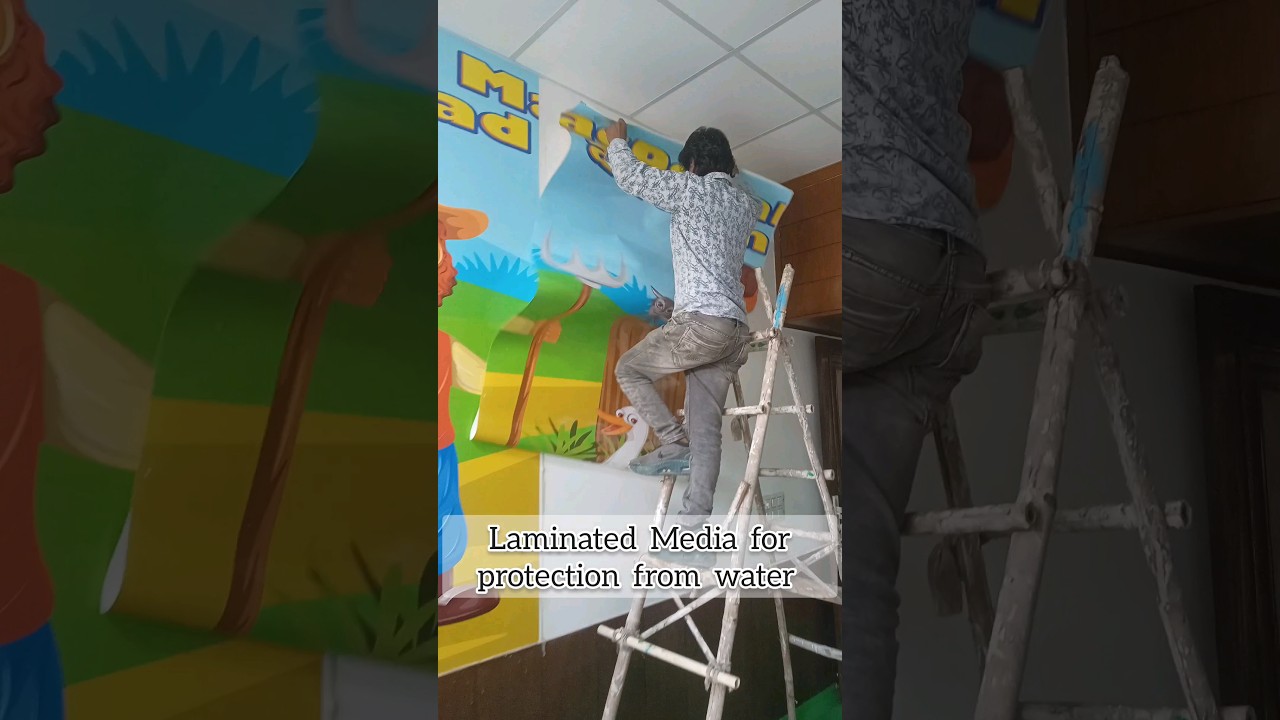 Cute wallpaper idea for kids room | How to install 3d wallpaper | 📱 7531027513 #kidswallpaper