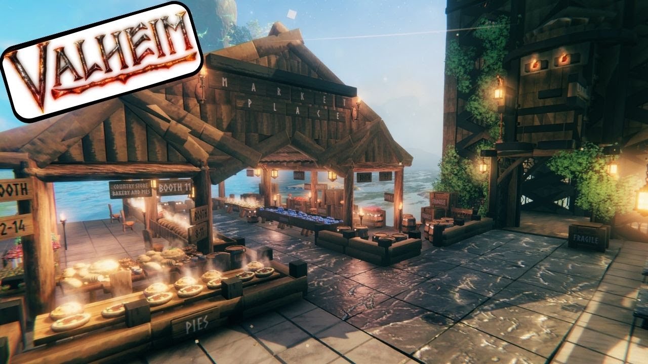 I Built A Marketplace Port Shop In Valheim | Time-Lapse Gameplay Build
