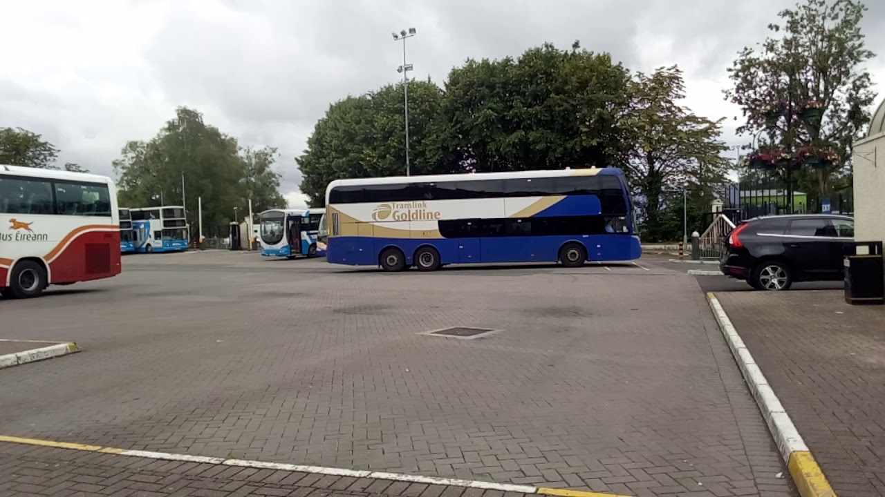 Enniskillen Ulsterbus Station.  Translink Ulsterbus Goldliner 261 heads to Belfast.