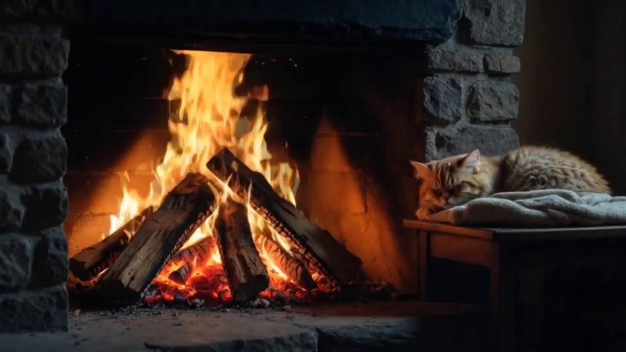 🔴 Cozy Atmosphere for TV: Static 🔥Fireplace🔥 & Jazz Music