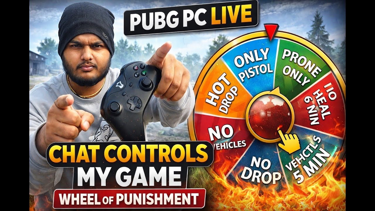 PUBG PC LIVE 🔴 Chat Controls My Game 😱 | Wheel of Punishment