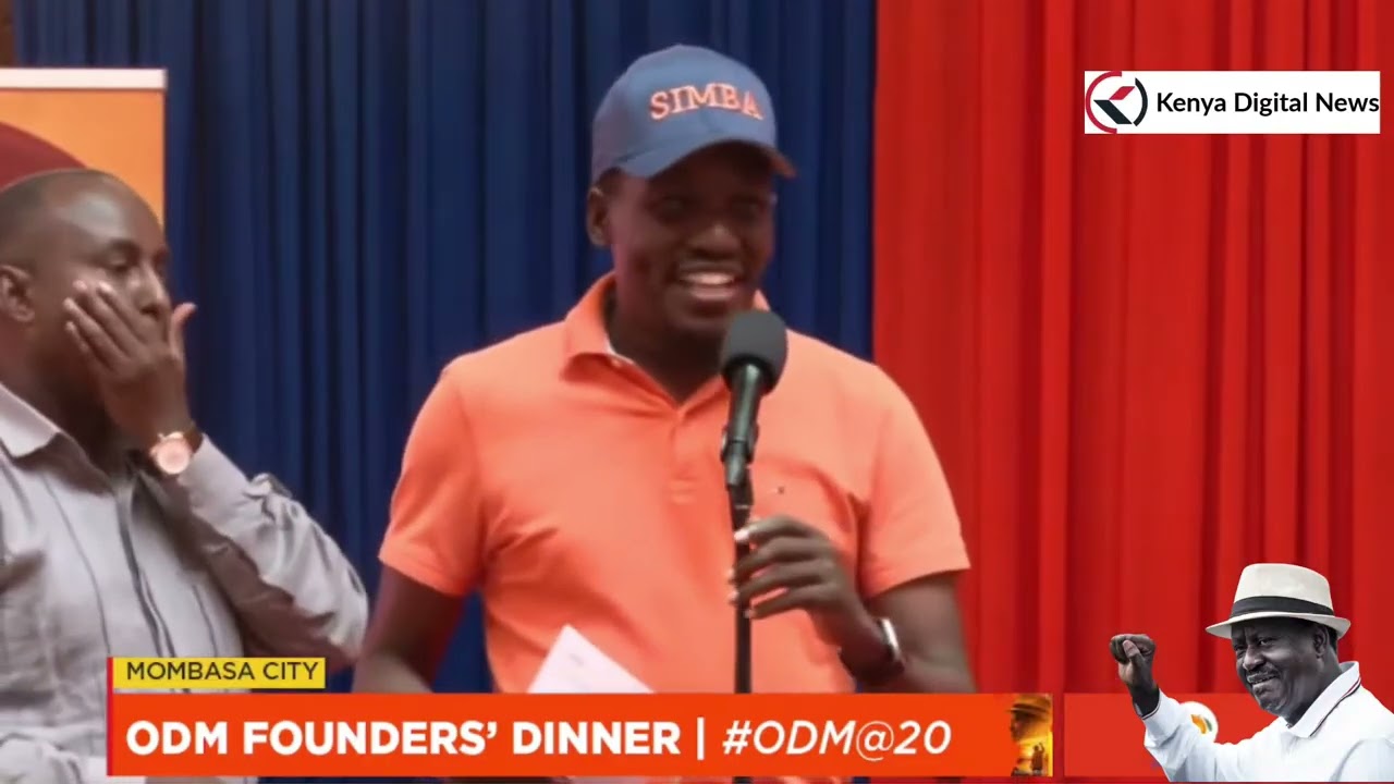 Simba Arati roars in front of President Ruto during ODM Founders' dinner in Mombasa