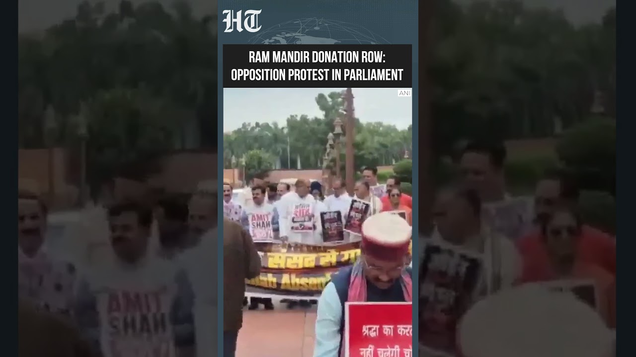 Watch: Opposition MPs Protest Over Alleged Ram Mandir Donation Embezzlement | #shorts