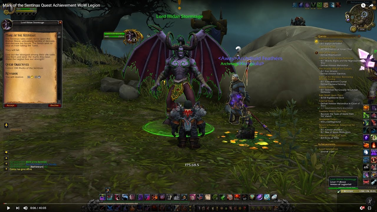 Mark of the Sentinax Quest Achievement WoW Legion