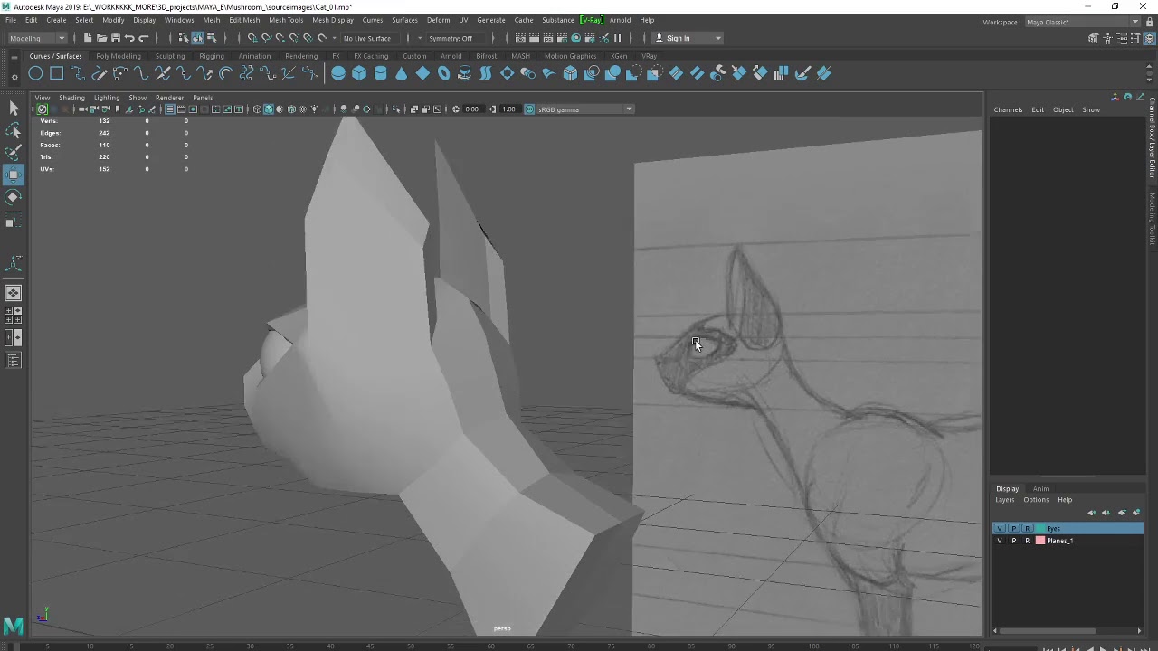 3D lecture MAYA Cat Modeling - Part 2