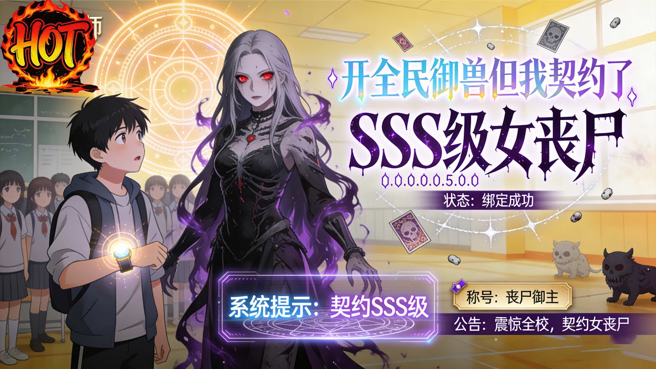 ✨【强推】《全民御兽但我契约了SSS级女丧尸 》1--70集穿越御灵世界，顾辰契约废物丧尸赤伶，沦为笑柄。却觉醒系统，洞悉隐藏进化，将赤伶培养为战力#穿越 #末世 #异能 ##动态漫画# 漫野推文