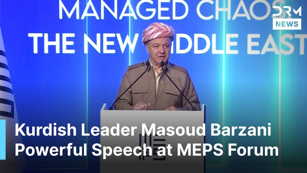 Kurdish Leader Masoud Barzani Addresses Security and Stability at MEPS 2025 Forum in Iraq | AQ1B