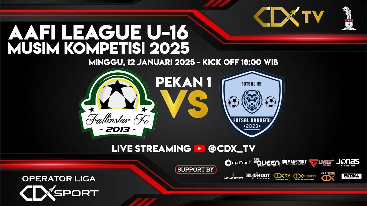 LIVE MATCH: AAFI U-16 | FALLIN STAR VS RISEN FA | AAFI Bandung 4 League 2025 | CDX TV