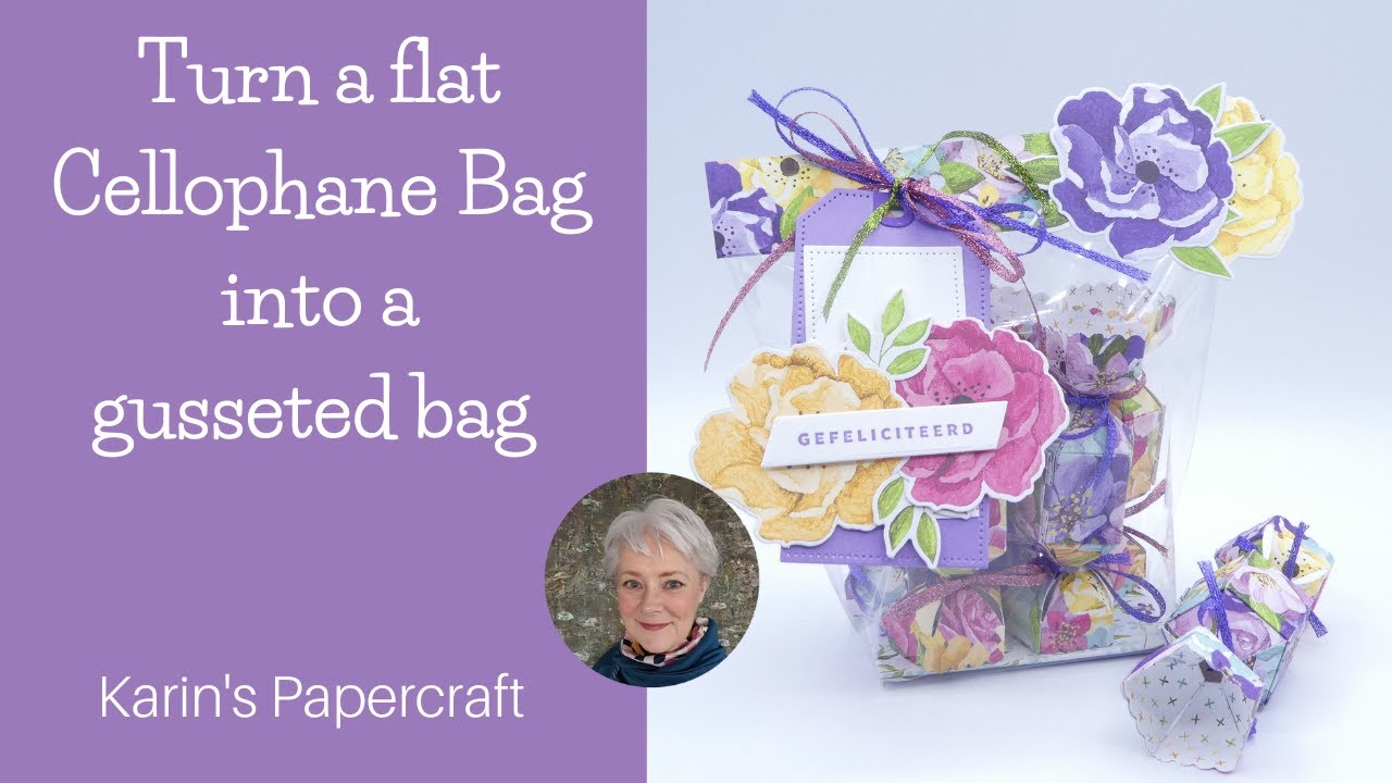 Learn how to make a Stampin' Up! Cellophane Bag into a gusseted bag