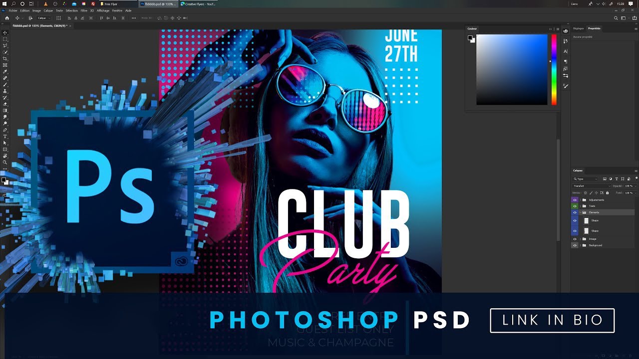 Design an Nightclub Flyer Template | in Adobe [Photoshop Flyer]