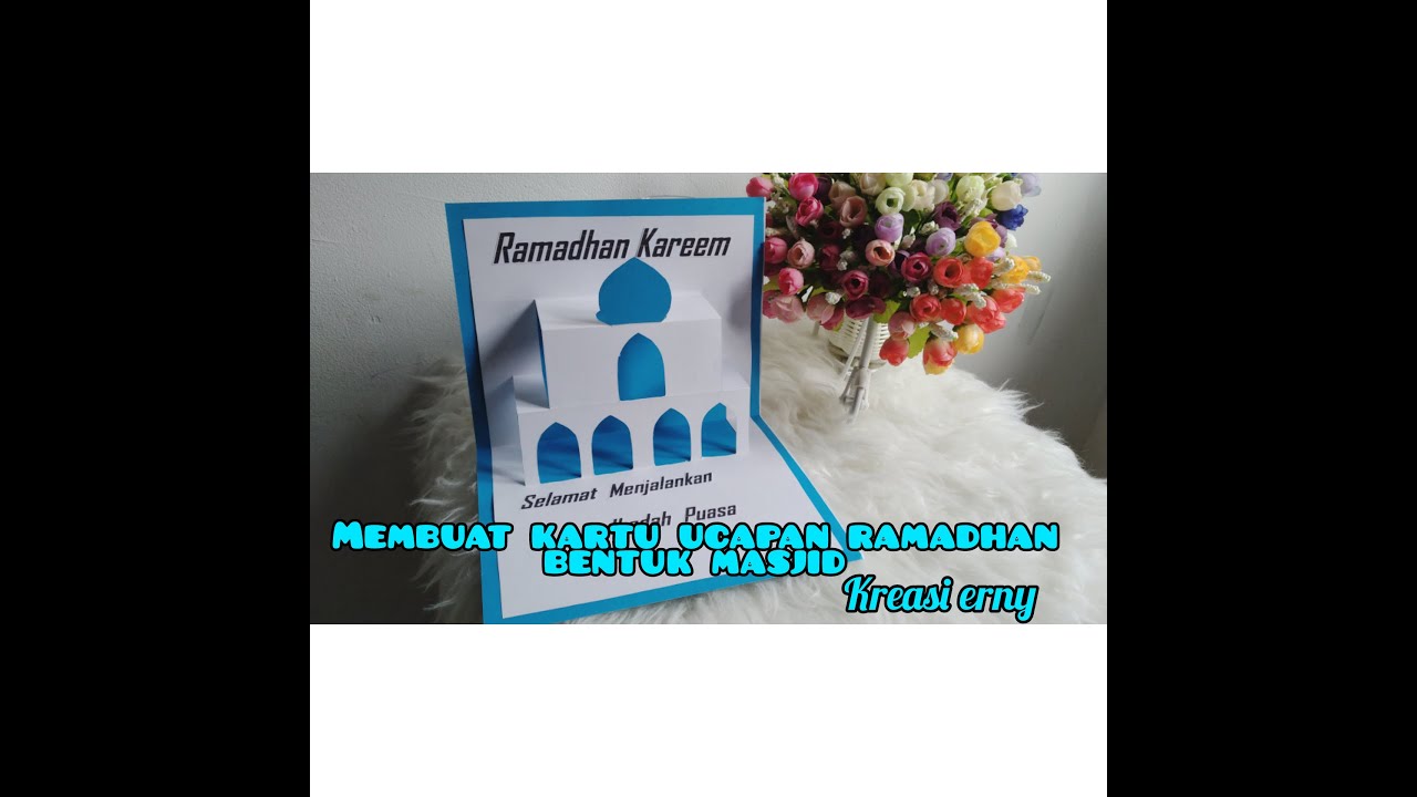 membuat kartu ucapan ramadhan bentuk masjid | mosque pop up 3D card