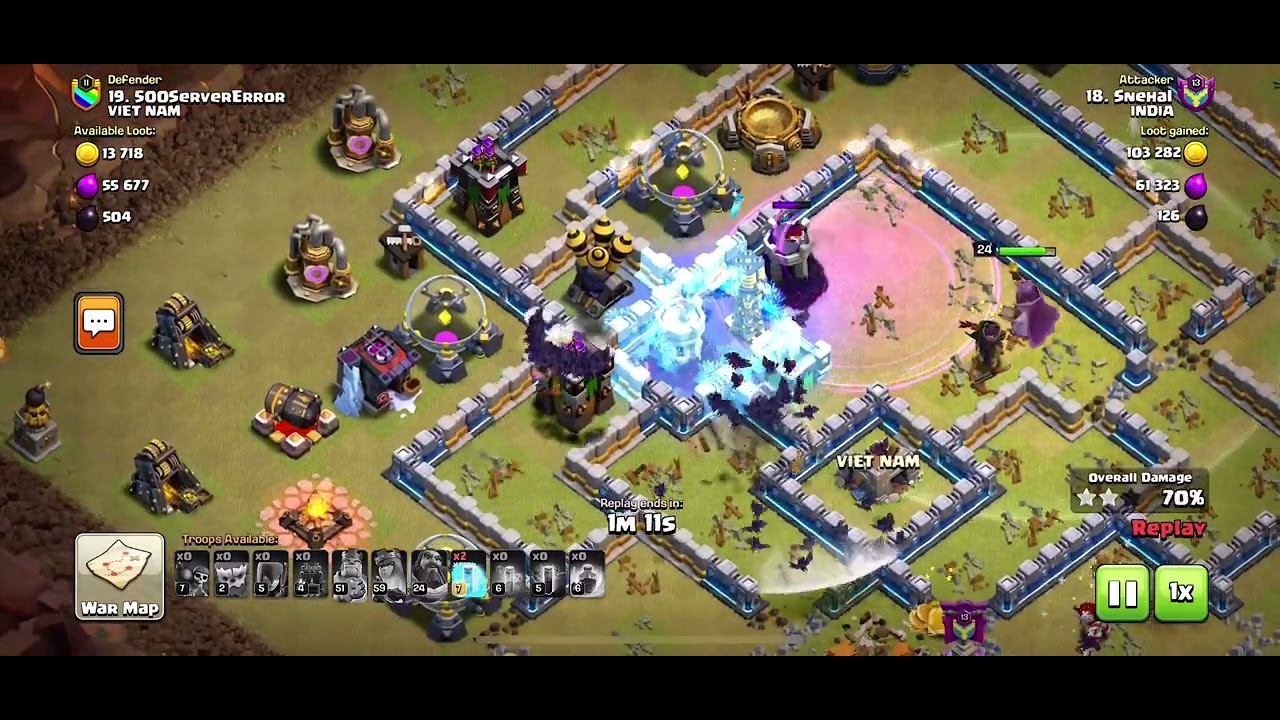 TH13 War Base Attack | Clash of Clan
