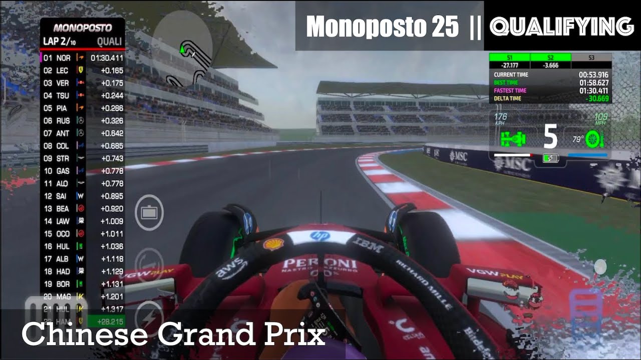 Monoposto 2025: QUALIFYING(wet) | Chinese Grand Prix | Race 4 | 2025 Championship