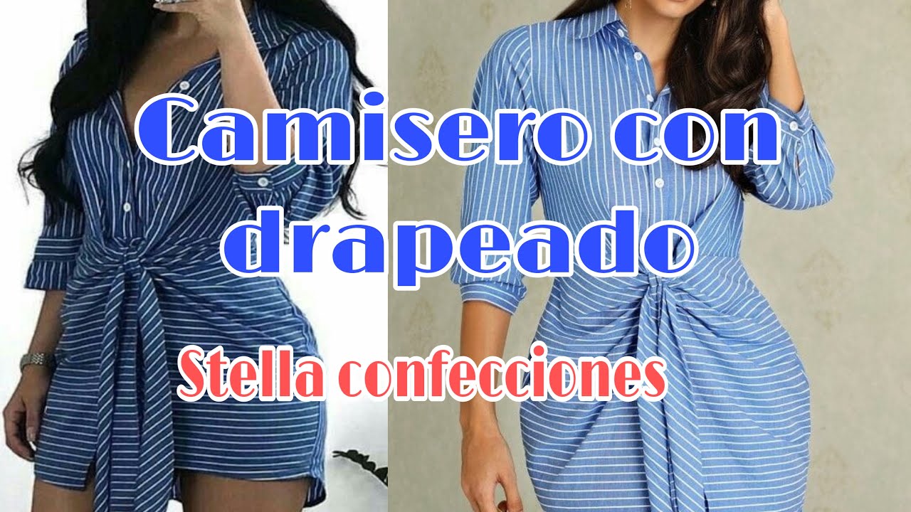 Vestido camisero con drapeado
