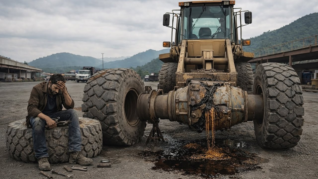 Caterpillar 966F Jammed in Mountain! 3 Gears Broken – Repaired Under Extreme Conditions