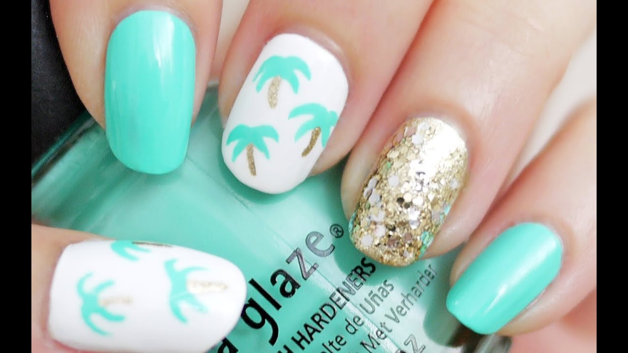 Easy Palm Tree Nail Art (Using a Toothpick!)