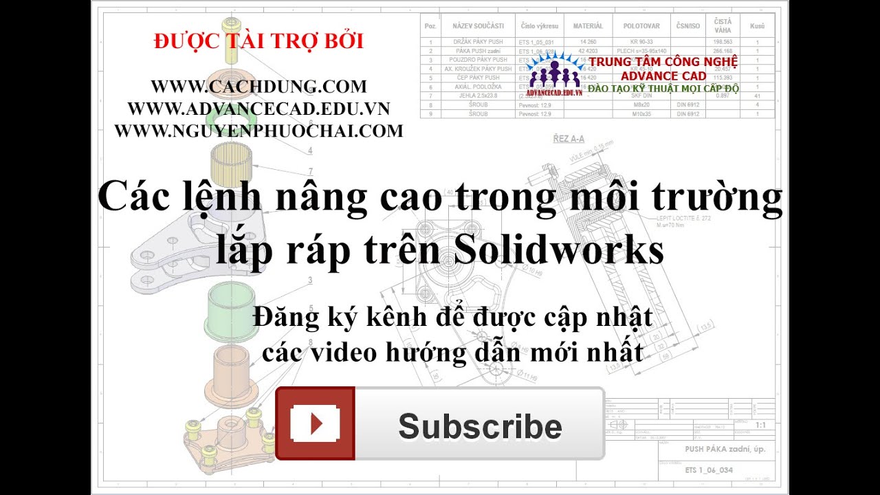 Hướng dẫn Solidworks - Lắp ráp nâng cao trên Solidworks