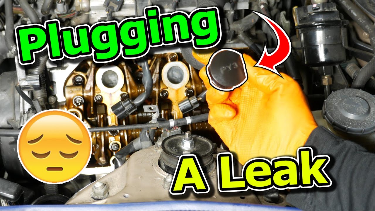 1999 Acura RL Leaking Rear Cam Plug Seal Replacement