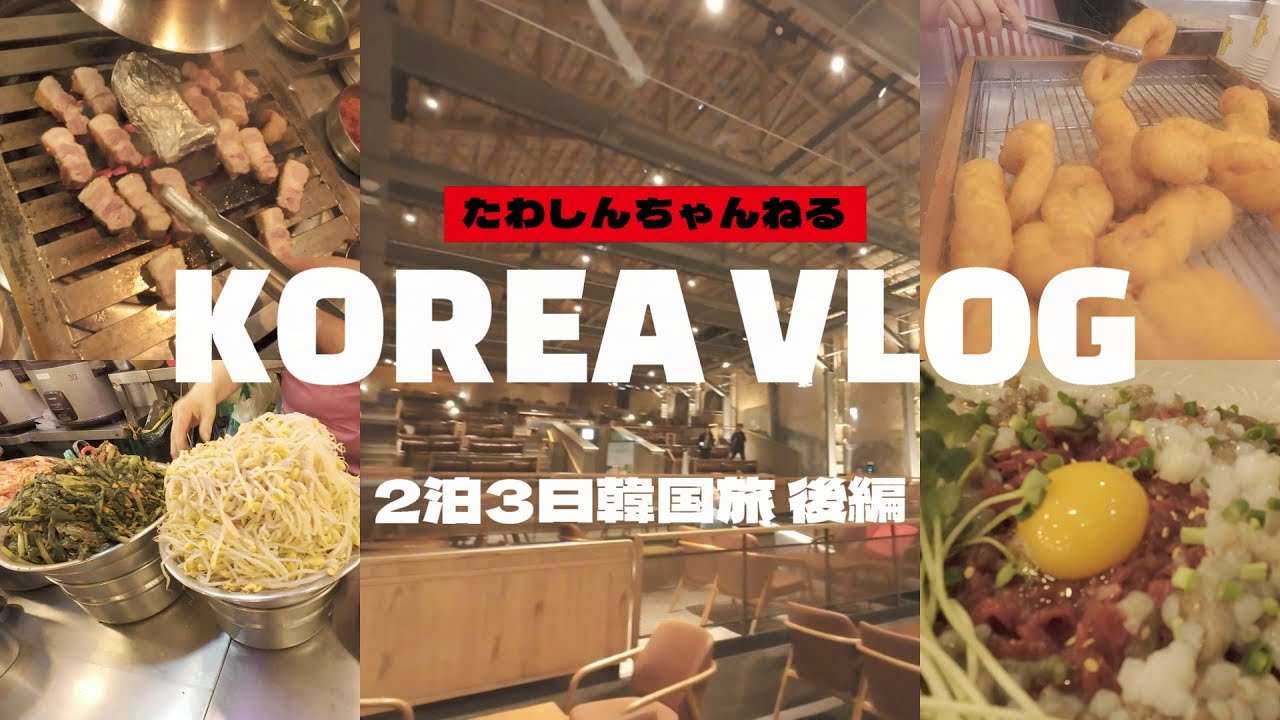 【韓国Vlog】2泊3日韓国旅行後編 劇場をリノベ話題のスタバ/活きタコユッケ/定番サムギョプサル