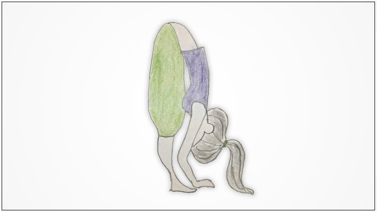 how to draw a yoga poses - Padahastasana