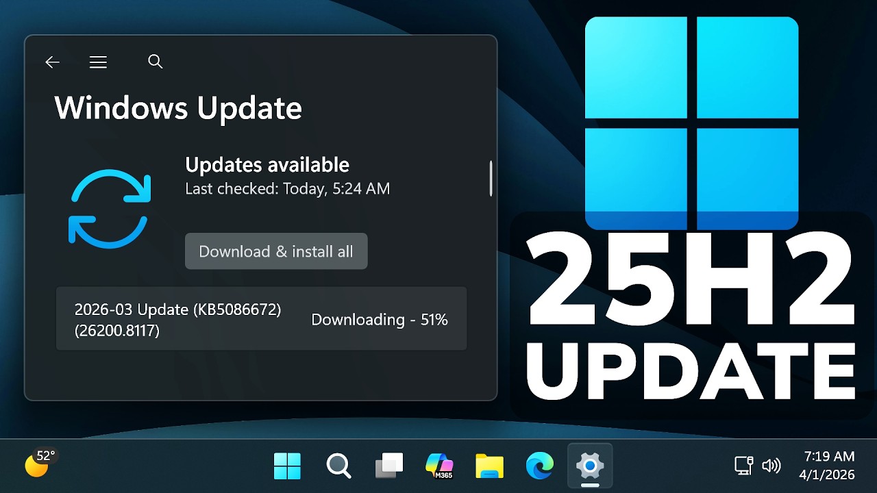 Новое экстренное обновление Windows 11 25H2 &mdash; исправлены ошибки установки (KB5086672)