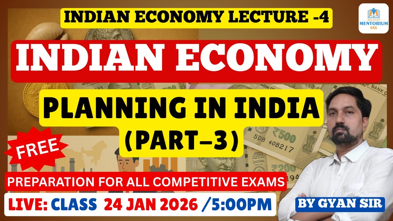 UPSC-2026/27 INDIAN ECONOMY Planning in India P-3 L-4| #livestreaming #indianeconomy #economyofindia