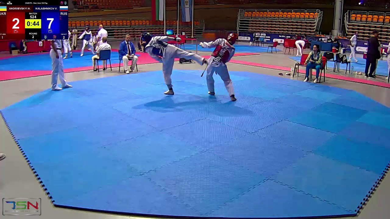 524 57kg  CADETS MALE KALASHNIKOV V RUS VS ANDRIIEVSKYI N UKR 7 9