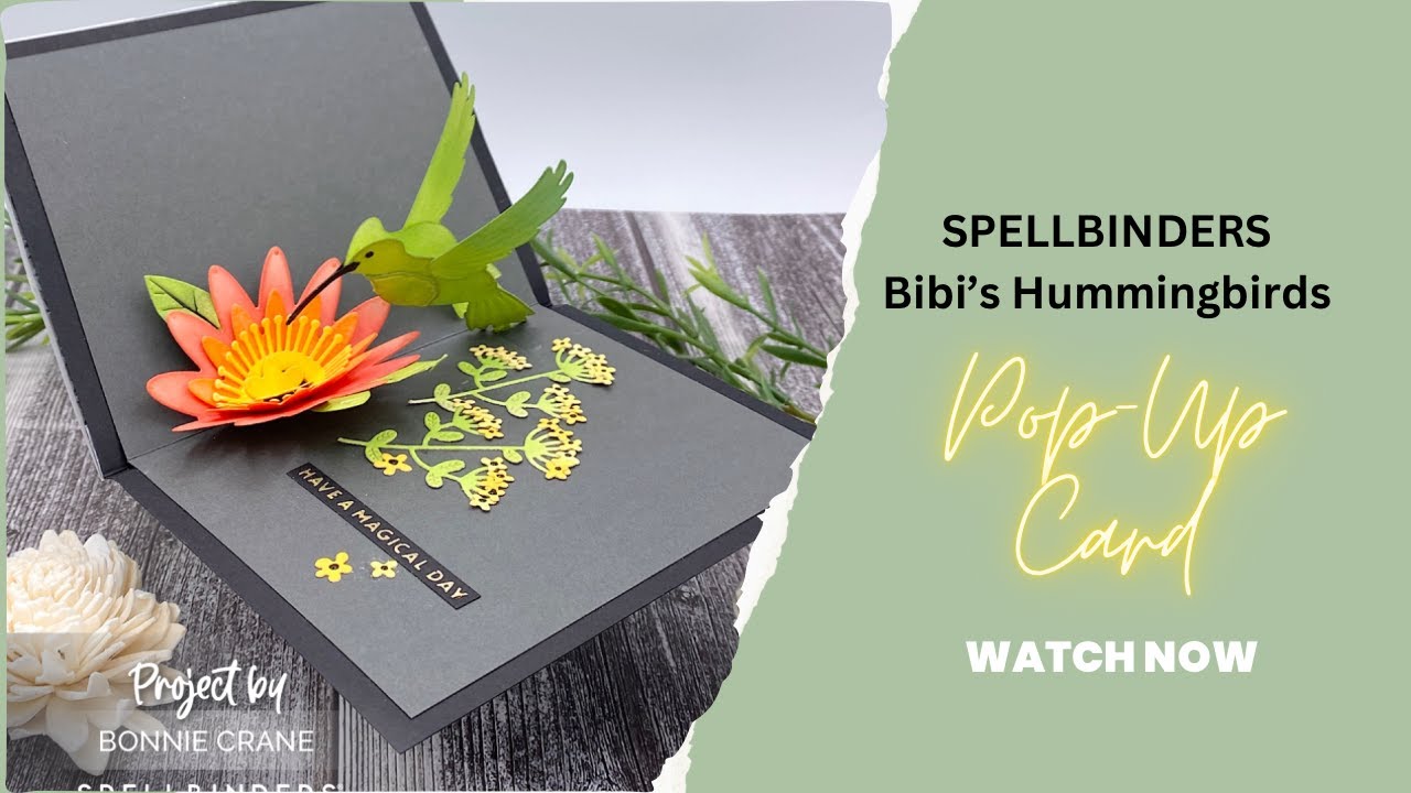 Pop-Up Card featuring Spellbinder’s Bibi’s Hummingbirds Collection
