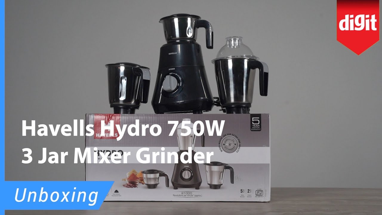 Havells Hydro 750W 3 Jar Mixer Grinder Unboxing