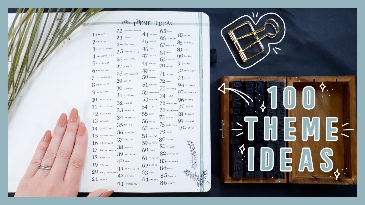 100 *UNIQUE*  BULLET JOURNAL THEME IDEAS!