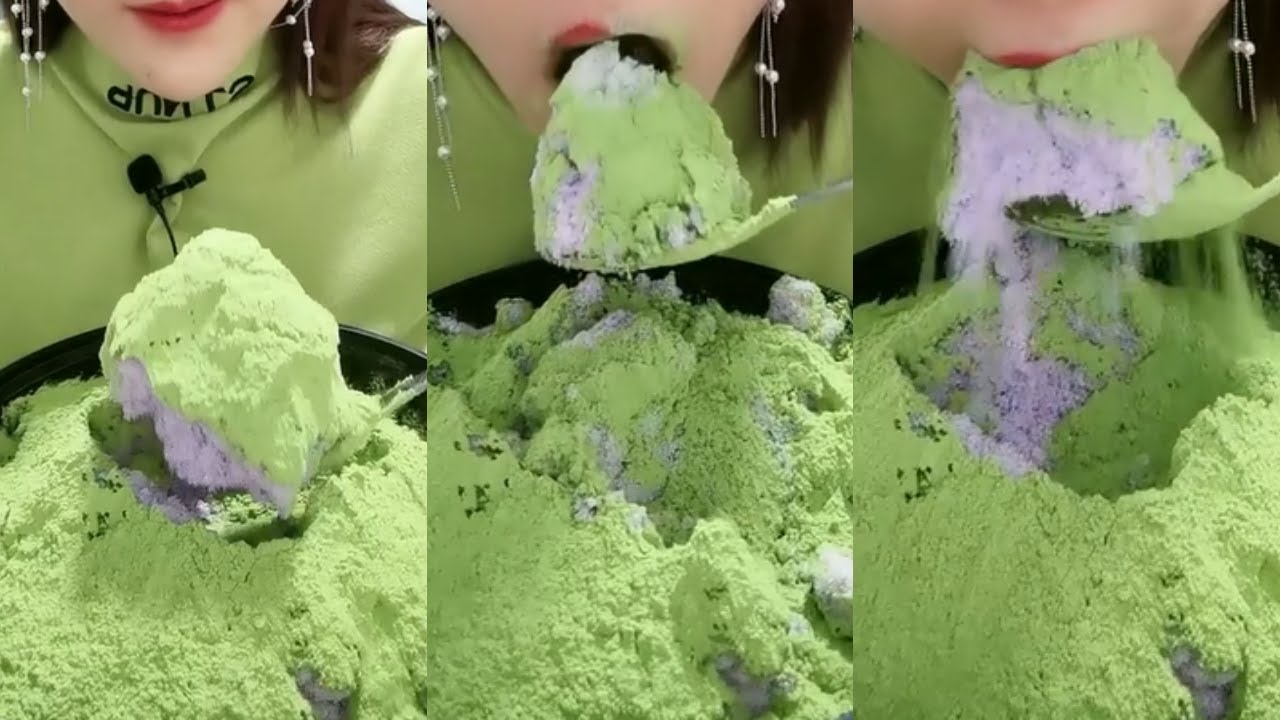얼음먹방 HEAVY MATCHA POWDERY ICE EATING ASMR 💚🍵 POWDERY CRUNCH ICE 녹차 | Матча | 抹茶