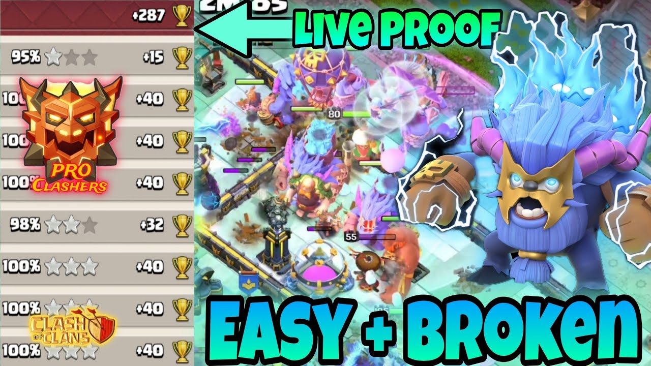 Most Easiest+Broken Strategy For Ranked Legend League. Super Yeti+Thrower+RC Charge Combo. Army 👇