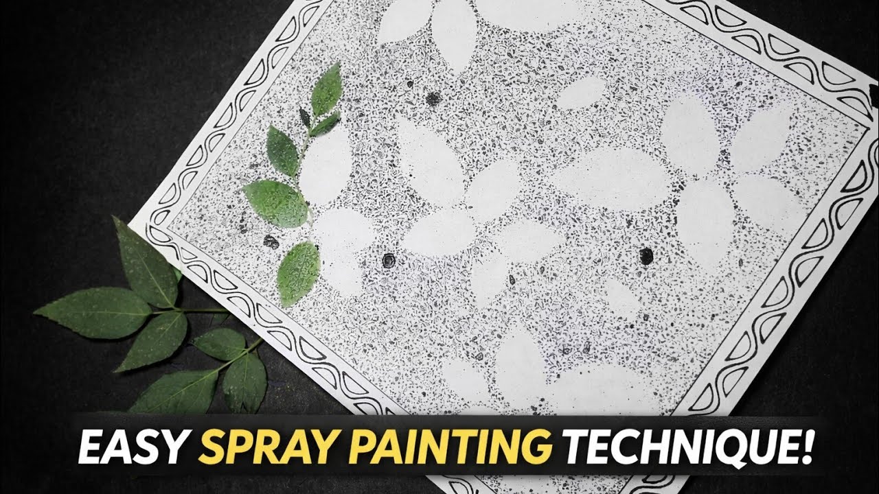 DIY Leaf 🌿 Spray Painting | Simple & Creative Wall Art 🎨