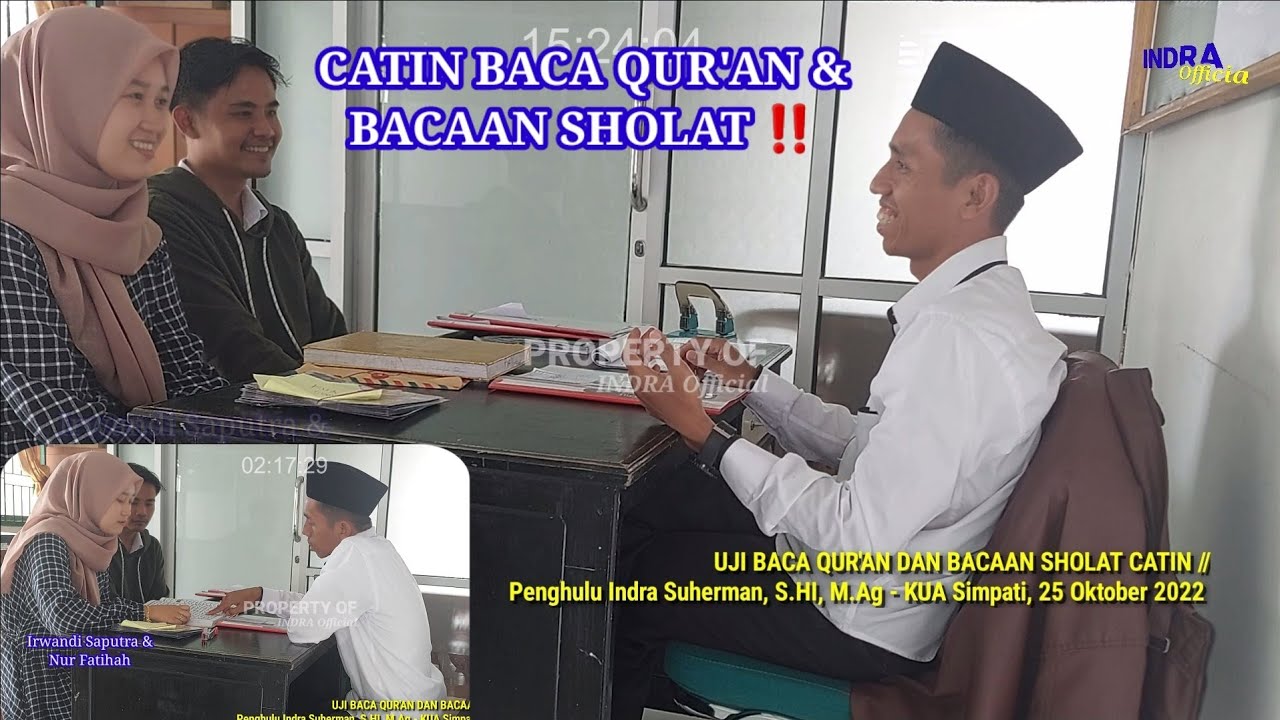 UJI BACA QUR'AN 📖 DAN BACAAN SHOLAT CATIN IRWANDI SAPUTRA & NUR FATIHAH ✍️