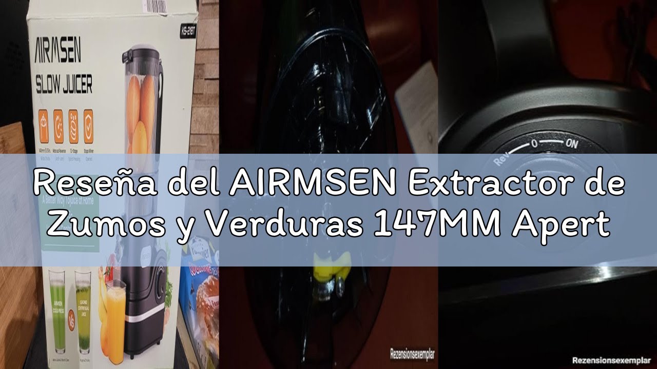 Reseña del AIRMSEN Extractor de Zumos y Verduras 147MM Apertura Extractor, Capacidad de 2,1 L, Extra