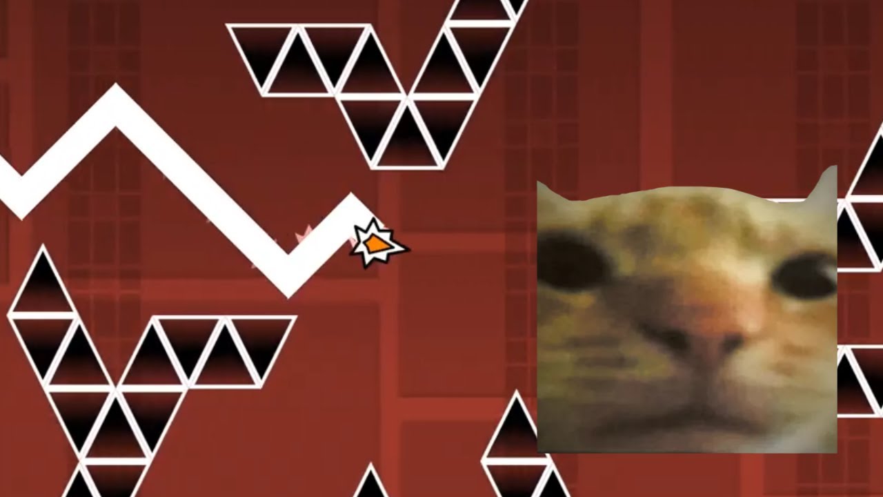 Cat plays Wave Challenge Geometry Dash (WaveR by TheTrashCell)