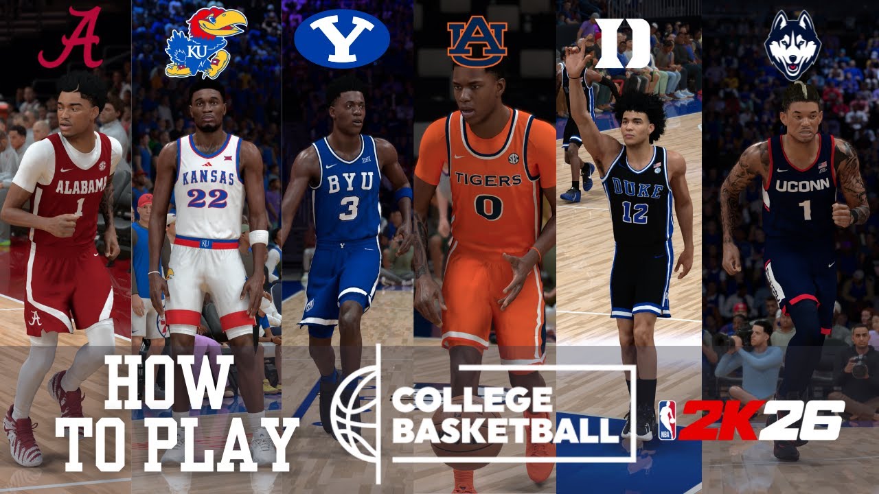 Как играть в студенческий баскетбол в NBA2K26 (форма, площадки, составы команд)