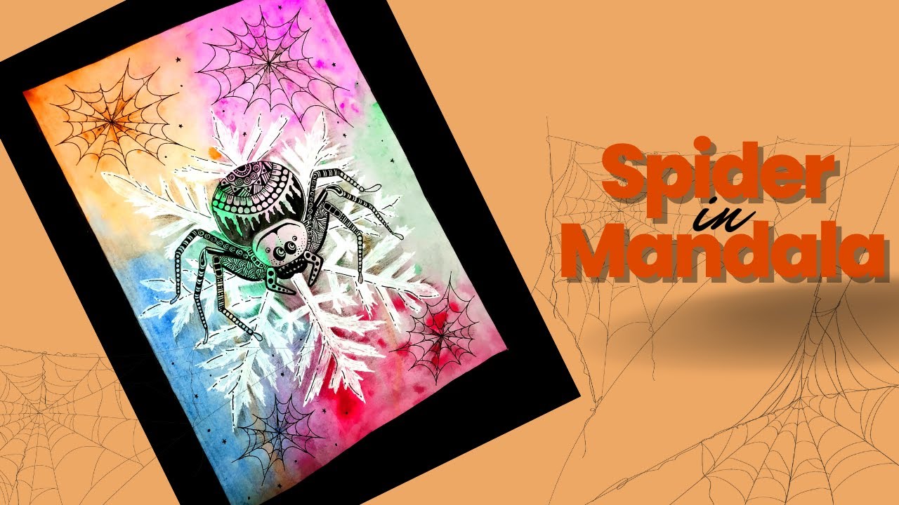 Cute Spider Mandala Art || Easy Watercolor Doodle Painting for Beginners