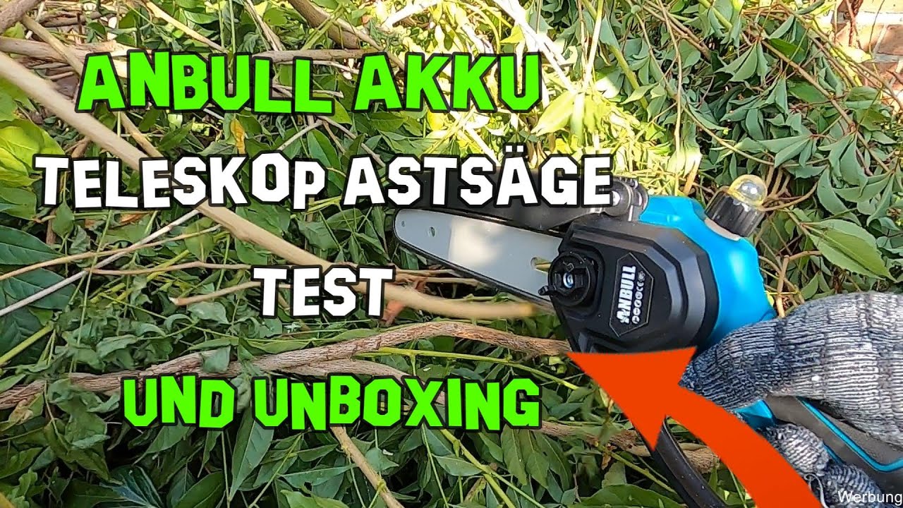 Anbull Ankul Akku Kettensäge Säge mit Teleskopstange Astsäge auch für Makita Akkus geeignet! 21 Volt